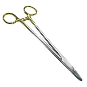 Pinza porta agujas dental 20 cm tipo Mayo Hegar Hergom acabado gold